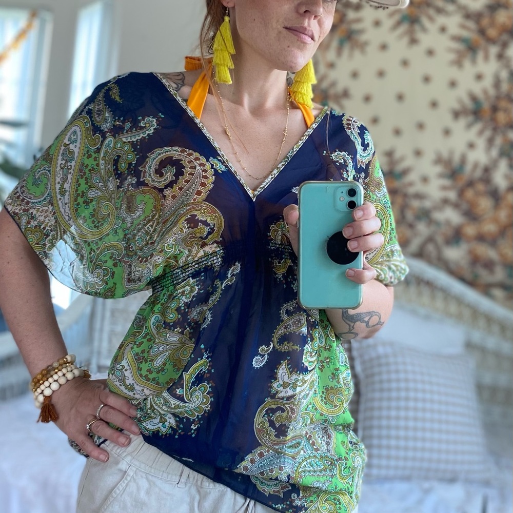 Boho Sheer Kaftan Top